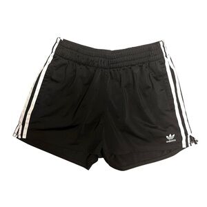 Adidas Women's Black Shorts with White Stripes